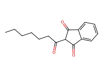 2-Heptanoylindene-1,3-dione structure