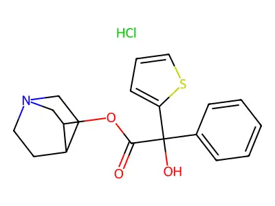 alpha-Phenyl-alpha-(2-thienyl)glycolic acid, 3-quinuclidinyl ester, hydrochloride structure