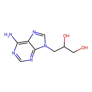(S)-9-(2,3-dihydroxypropyl)adenine structure