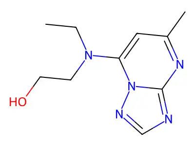 Ethanol, 2-(ethyl-(5-methyl(1,2,4)triazolo(1,5-a)pyrimidin-7-yl)amino)- structure