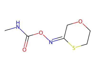 (Methylamino){[(Z)-(1,4-oxathian-3-ylidene)amino]oxy}methanone structure