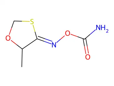 1,3-Oxathiolan-4-one, 5-methyl-, O-(aminocarbonyl)oxime, (Z)- structure