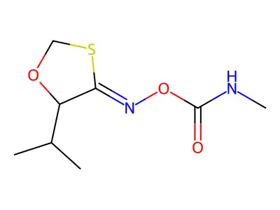 [(E)-(5-propan-2-yl-1,3-oxathiolan-4-ylidene)amino] N-methylcarbamate structure