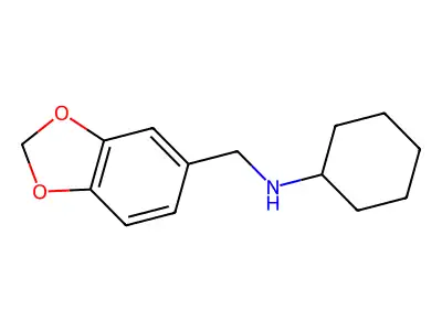 1,3-Benzodioxol-5-ylmethyl(cyclohexyl)azanium structure