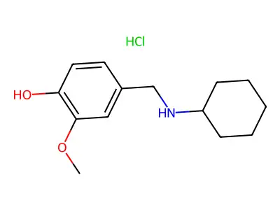 4-[(cyclohexylamino)methyl]-2-methoxyphenol;hydrochloride structure