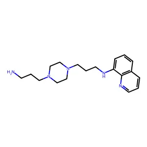 N-[3-[4-(3-aminopropyl)piperazin-1-yl]propyl]quinolin-8-amine structure