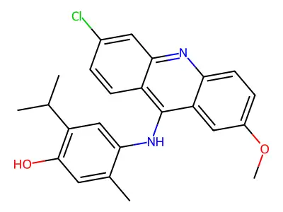 4-[(6-Chloro-2-methoxyacridin-9-yl)amino]-5-methyl-2-propan-2-ylphenol structure