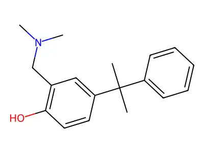 2-[(Dimethylamino)methyl]-4-(2-phenylpropan-2-yl)phenol structure