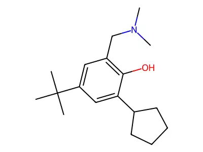 4-Tert-butyl-2-cyclopentyl-6-[(dimethylamino)methyl]phenol structure