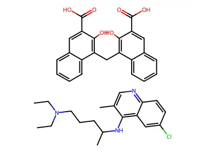 4,4'-methanediylbis(3-hydroxynaphthalene-2-carboxylic acid)- n4-(6-chloro-3-methylquinolin-4-yl)-n1,n1-diethylpentane-1,4-diamine(1:1) structure