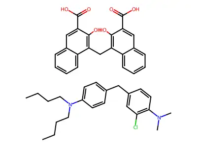 2-chloro-4-(4-(dibutylamino)benzyl)-N,N-dimethylaniline structure