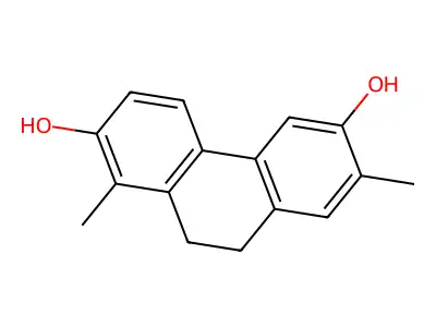 1,7-Dimethyl-9,10-dihydrophenanthrene-2,6-diol structure