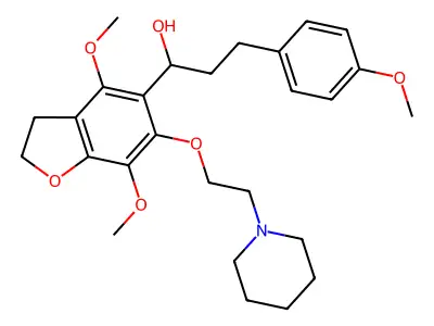 5-Benzofuranmethanol, 2,3-dihydro-4,7-dimethoxy-alpha-(2-(4-methoxyphenyl)ethyl)-6-(2-(1-piperidinyl)ethoxy)- structure