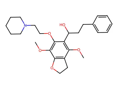 5-Benzofuranmethanol, 2,3-dihydro-4,7-dimethoxy-alpha-(2-phenylethyl)-6-(2-(1-piperidinyl)ethoxy)- structure