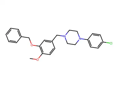 1-(4-Chlorophenyl)-4-[(4-methoxy-3-phenylmethoxyphenyl)methyl]piperazine structure