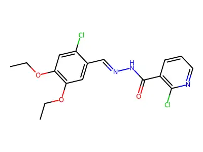 2-Chloro-N'-[(2-chloro-4,5-diethoxyphenyl)methylidene]pyridine-3-carbohydrazide structure