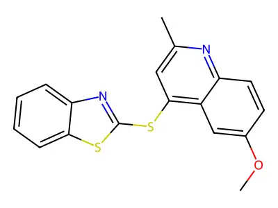 4-(1,3-Benzothiazol-2-ylsulfanyl)-6-methoxy-2-methylquinoline structure