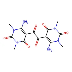 5,5'-(1,2-dioxoethane-1,2-diyl)bis(6-amino-1,3-dimethylpyrimidine-2,4(1h,3h)-dione) structure