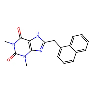 2,3,6,7-Tetrahydro-1,3-dimethyl-8-(1-naphthalenylmethyl)-1H-purine-2,6-dione structure