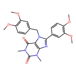 7-(3,4-dimethoxybenzyl)-8-(3,4-dimethoxyphenyl)-1,3-dimethyl-3,7-dihydro-1h-purine-2,6-dione structure