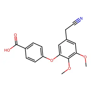 Benzoic acid, 4-[5-(cyanomethyl)-2,3-dimethoxyphenoxy]- structure