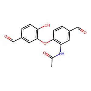 Acetamide, N-[5-formyl-2-(5-formyl-2-hydroxyphenoxy)phenyl]- structure