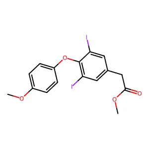 Methyl 2-[3,5-diiodo-4-(4-methoxyphenoxy)phenyl]acetate structure