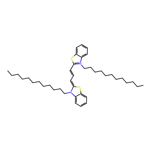 (2Z)-3-dodecyl-2-[(E)-3-(3-dodecyl-1,3-benzothiazol-3-ium-2-yl)prop-2-enylidene]-1,3-benzothiazole structure