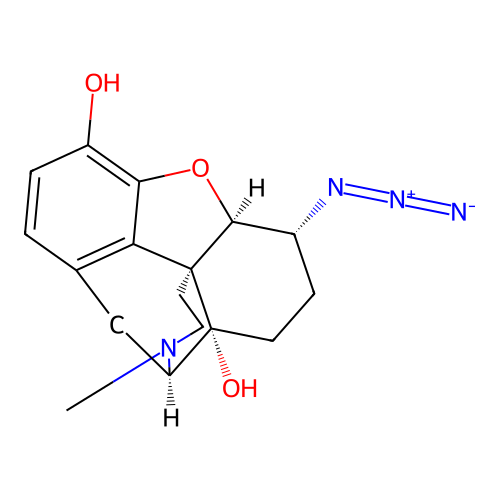 Morphinan-3,14-diol, 6-azido-4,5-epoxy-17-methyl-, (5-alpha,6-beta)- structure