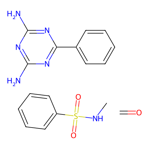 formaldehyde;N-methylbenzenesulfonamide;6-phenyl-1,3,5-triazine-2,4-diamine structure