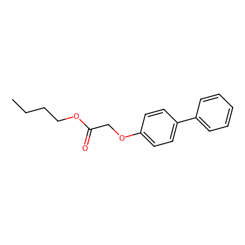 Acetic acid, ([1,1'-biphenyl]-4-yloxy)-, butyl ester structure