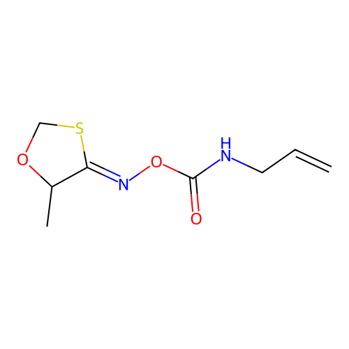 1,3-Oxathiolan-4-one, 5-methyl-, O-((acetylmethylamino)carbonyl)oxime, syn- structure