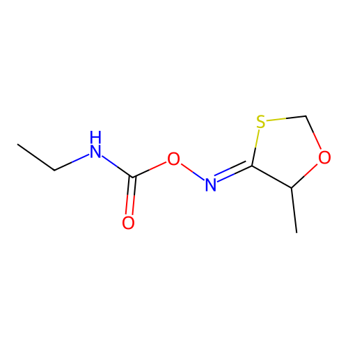 1,3-Oxathiolan-4-one, 5-methyl-, O-((ethylamino)carbonyl)oxime, syn- structure