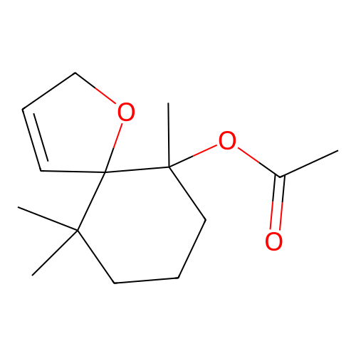 6,10,10-Trimethyl-1-oxaspiro[4.5]dec-3-en-6-ol acetate structure