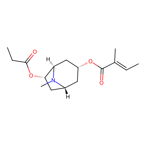 6beta-(Propanoyloxy)-3alpha-(tigloyloxy)tropane structure
