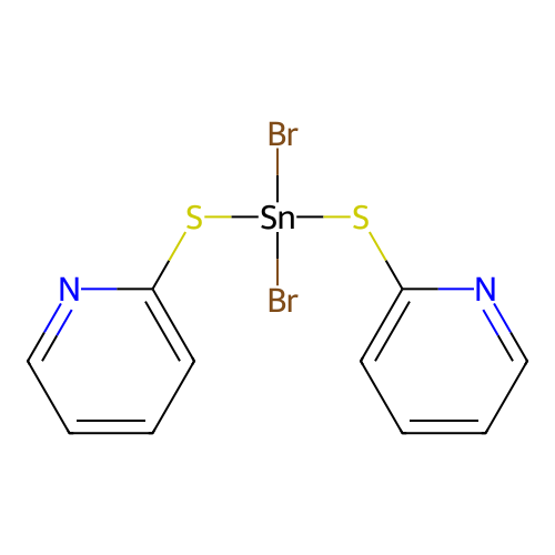 Dibromo-bis(pyridin-2-ylsulfanyl)stannane structure