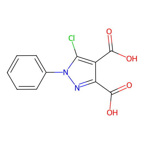 5-Chloro-1-phenyl-1H-pyrazole-3,4-dicarboxylic acid structure