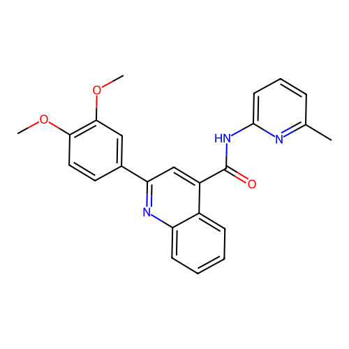 2-(3,4-dimethoxyphenyl)-N-(6-methylpyridin-2-yl)quinoline-4-carboxamide structure