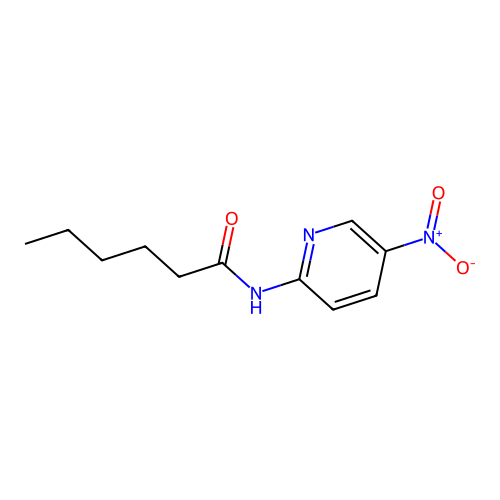 N-(5-nitro-2-pyridinyl)hexanamide structure