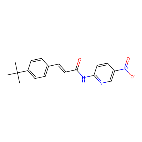 3-(4-tert-butylphenyl)-N-(5-nitro-2-pyridinyl)prop-2-enamide structure