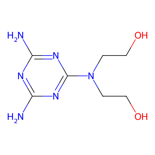 2-[(4,6-Diamino-1,3,5-triazin-2-yl)-(2-hydroxyethyl)amino]ethanol structure