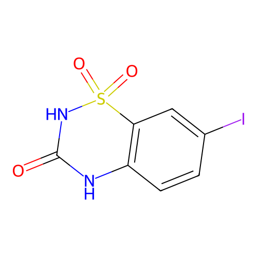 7-iodo-1,1-dioxo-4H-1lambda6,2,4-benzothiadiazin-3-one structure