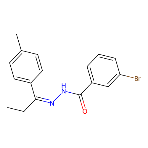 3-bromo-N-[1-(4-methylphenyl)propylideneamino]benzamide structure