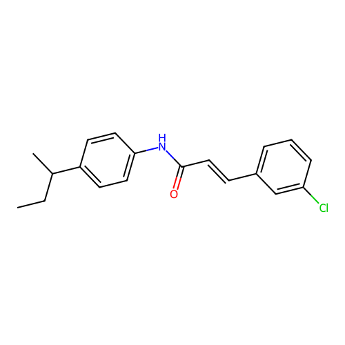 (E)-N-(4-butan-2-ylphenyl)-3-(3-chlorophenyl)prop-2-enamide structure