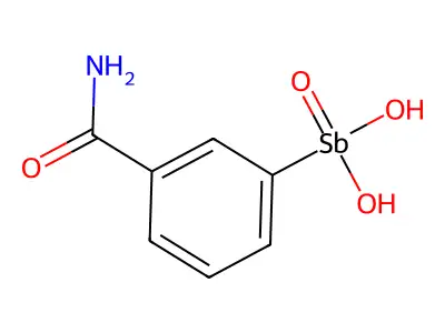 3-(二羟基(氧代)锑基)苯甲酰胺 structure