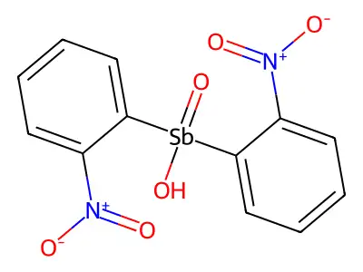 Bis(2-nitrophenyl)stibinic acid structure