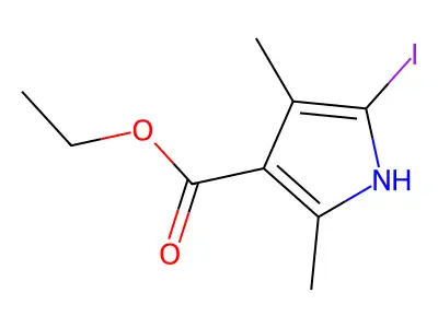 Ethyl 5-iodo-2,4-dimethyl-1H-pyrrole-3-carboxylate structure