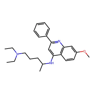 N1,N1-diethyl-N4-(7-methoxy-2-phenyl-4-quinolyl)pentane-1,4-diamine structure