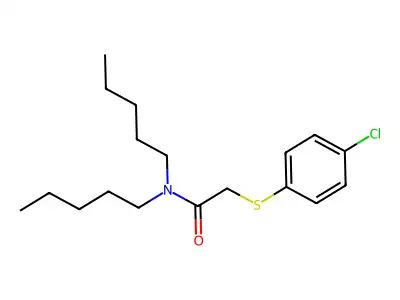 2-(4-chlorophenyl)sulfanyl-N,N-dipentylacetamide structure