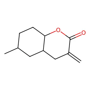 6-methyl-3-methylidene-4a,5,6,7,8,8a-hexahydro-4H-chromen-2-one structure